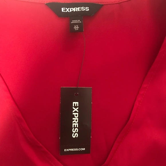 (Express) Zip Front Satin Grammercy Tee - Picture 3 of 5